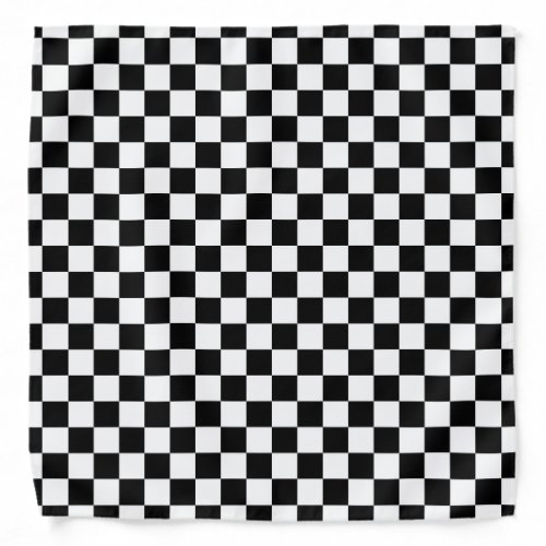 Black and White Chess Digital Print Bandana