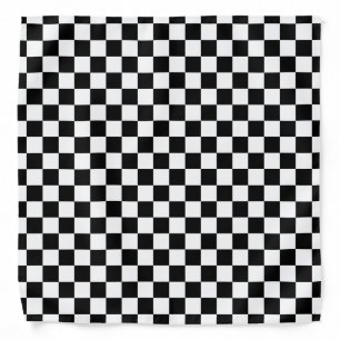 Black and White Chess Digital Print Bandana