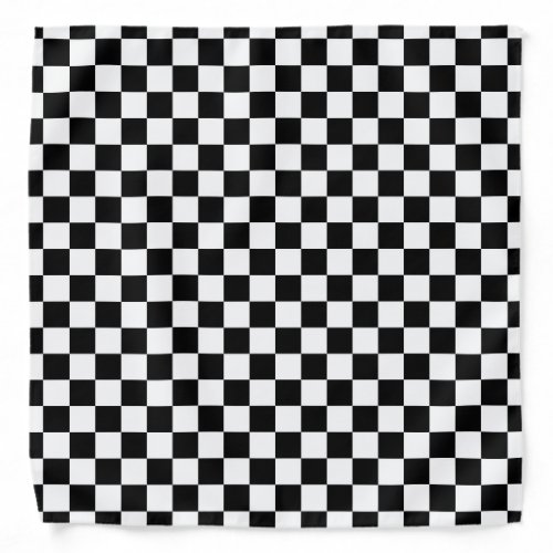 Black and White Chess Digital Print Bandana