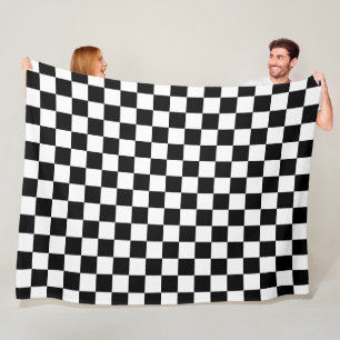 Black and White Chess Digital Print Fleece Blanket