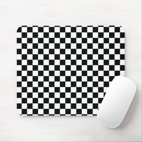 Black and White Chess Digital Print Mouse Pad