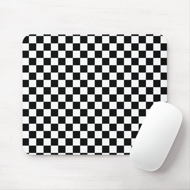 Black and White Chess Digital Print Mouse Pad (With Mouse)