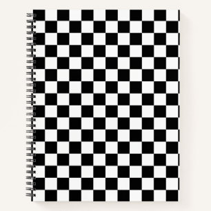 Black and White Chess Digital Print Notebook