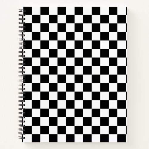 Black and White Chess Digital Print Notebook