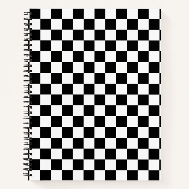 Black and White Chess Digital Print Notebook (Front)