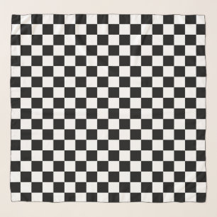 Black and White Chess Digital Print Scarf