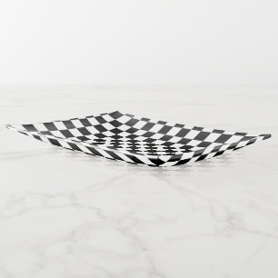 Black and White Chess Digital Print Trinket Tray