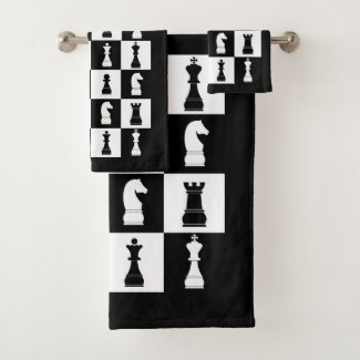 Black And White Chess Game Figures