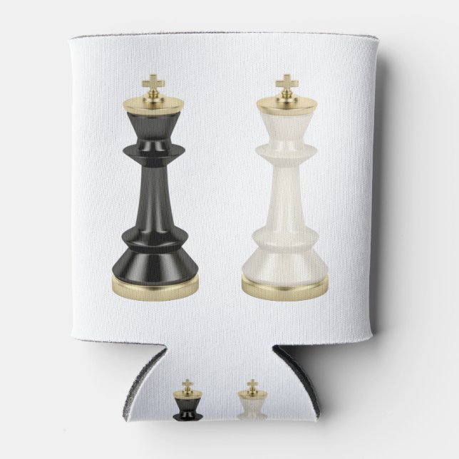 Black and white chess kings can cooler (Front)