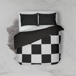 Black and White Chess Pattern Checkerboard pattern Duvet Cover