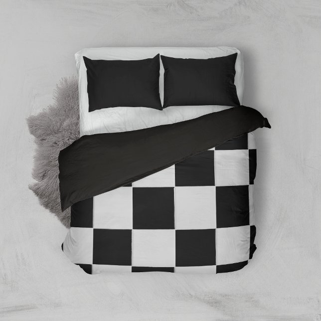 Black and White Chess Pattern Checkerboard pattern Duvet Cover (Creator Uploaded)
