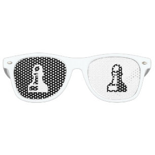 Black and white Chess Pawn logo party shades
