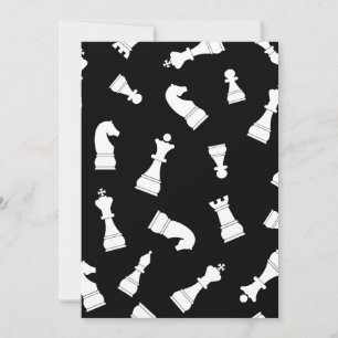 Black and White Chess Piece Pattern Invitation
