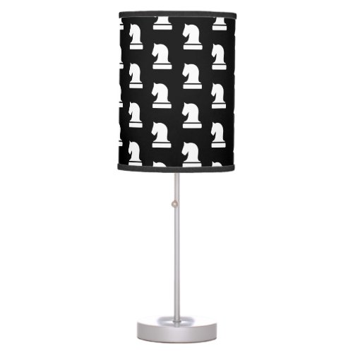 Black and white chess piece pattern table lamp