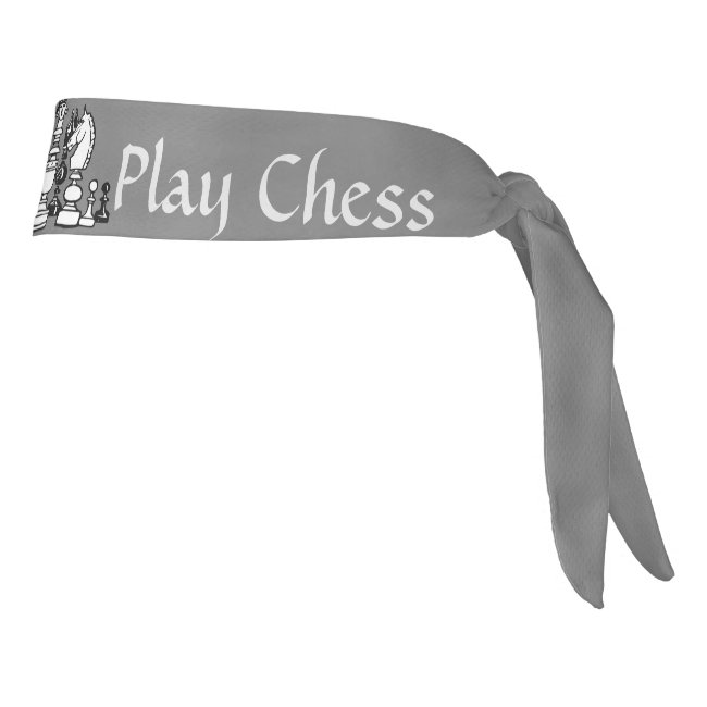 Black and White Chess Pieces Gray Headband