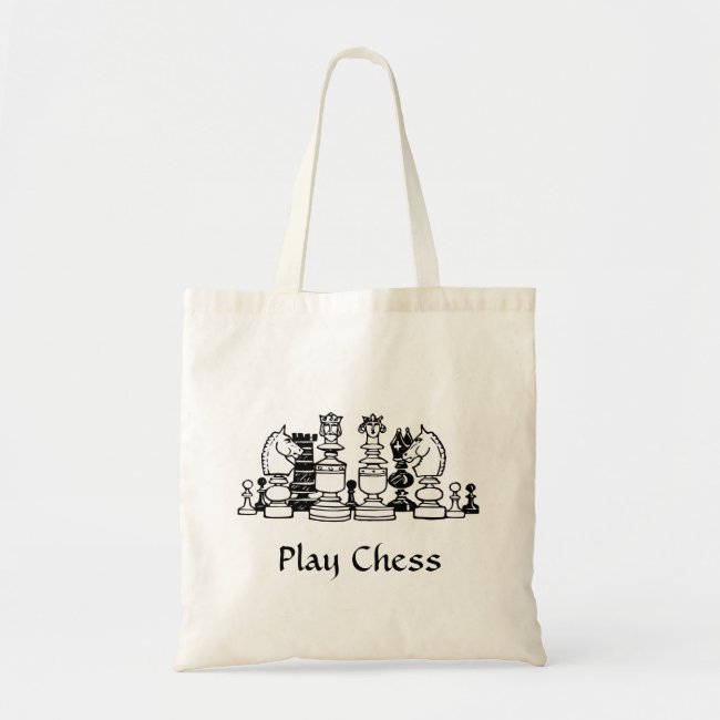 Black and White Chess Pieces Tote Bag