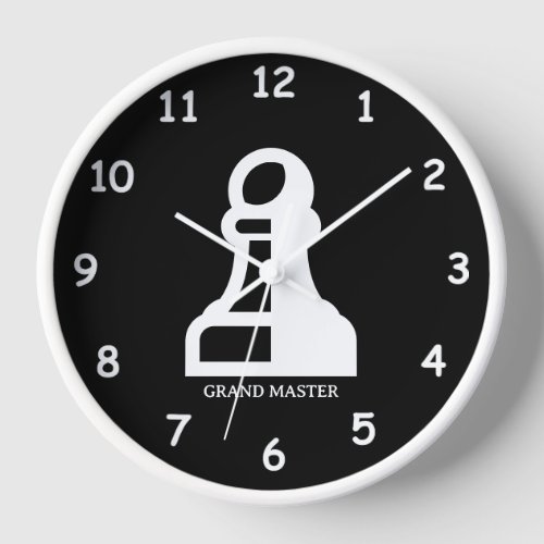 Black and white chess wall clock design