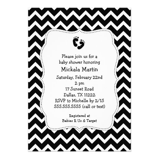 Black And White Baby Shower Invitations 8