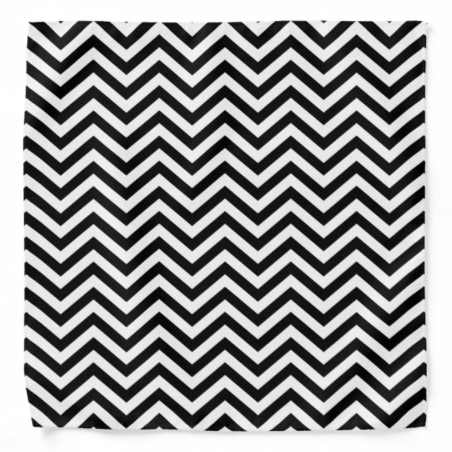 Black and White Chevron Bandana (Front)