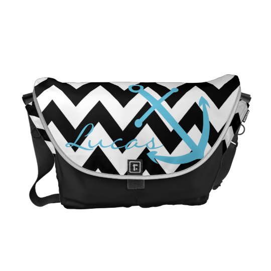 Black And White Chevron Blue Anchor Diaper Bag Zazzle Black And White Chevron Blue Anchor Diaper Bag
