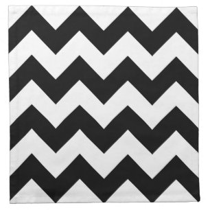 Black and White Chevron Cloth Napkins