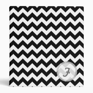 Black and White Chevron - Custom Text Binder