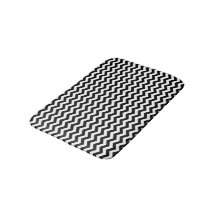 Black And White Chevron Bath Mats Rugs Zazzle