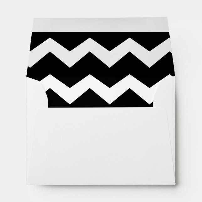 Black and White Chevron Envelope (Back (Bottom))