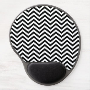 Black and White Chevron Gel Mousepad