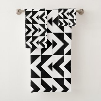 Black and White Chevron Geometric Pattern