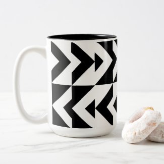 Black and White Chevron Geometric Pattern