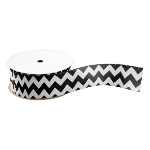 Black and White Chevron Grosgrain Ribbon