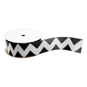 Black and White Chevron Grosgrain Ribbon