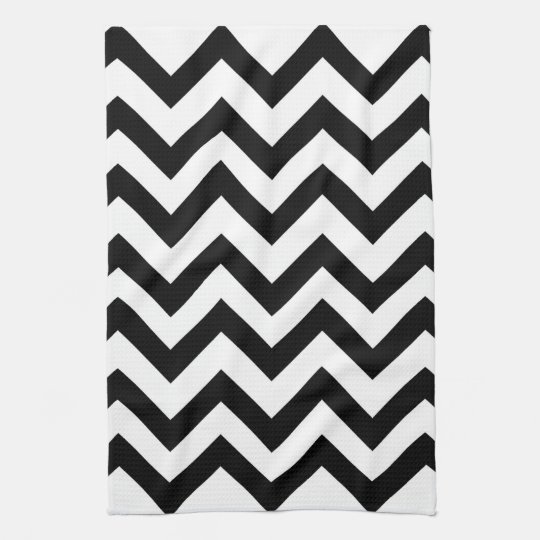 Black and white chevron kitchen towel