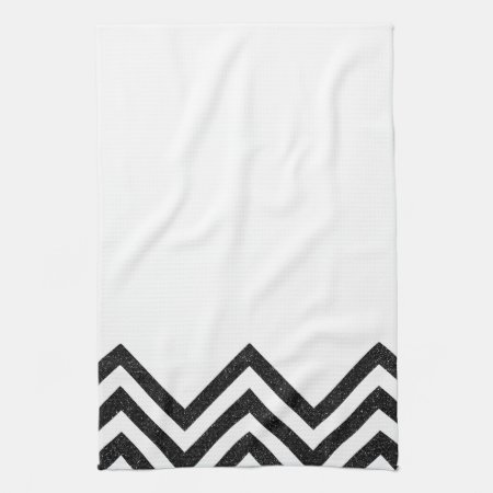 Black And White Chevron Kitchen Towel Ii