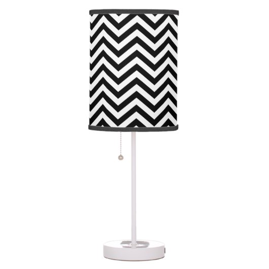 Black and White Chevron Lamp (Right)