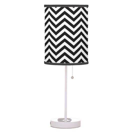 Black and White Chevron Lamp (Left)
