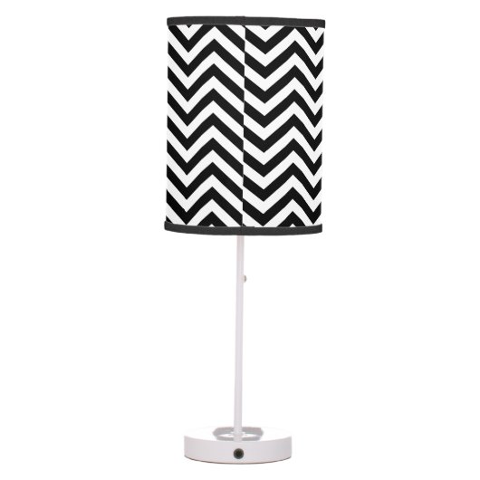 Black and White Chevron Lamp (Back)