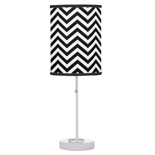 Black and White Chevron Lamp (Front)