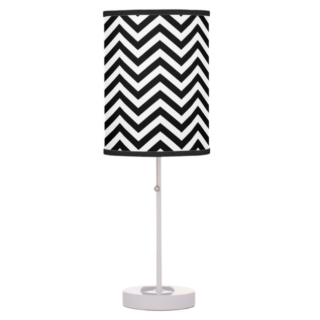 black and white chevron lamp