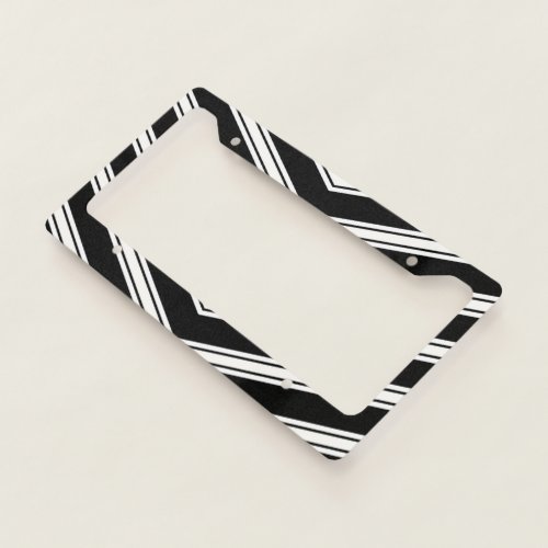 Black And White Chevron License Plate Frame