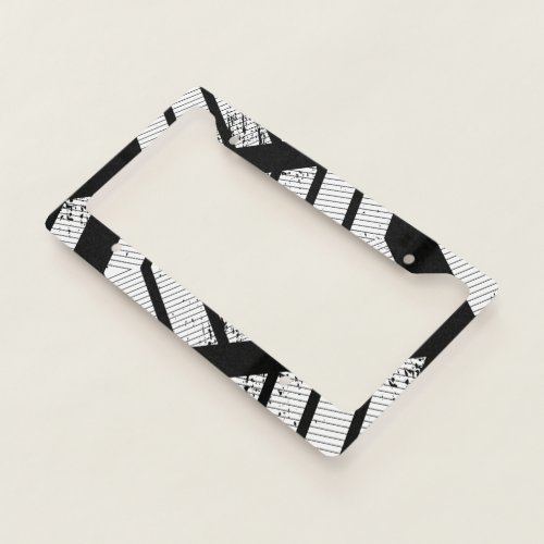 Black And White Chevron License Plate Frame