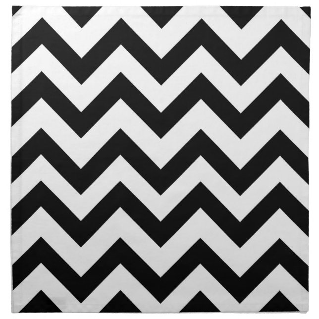 Black and white chevron napkin (Front)