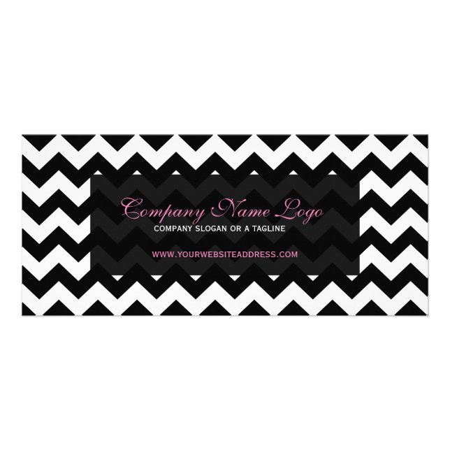Black And White Chevron Pattern 2 Rack Card (Front)