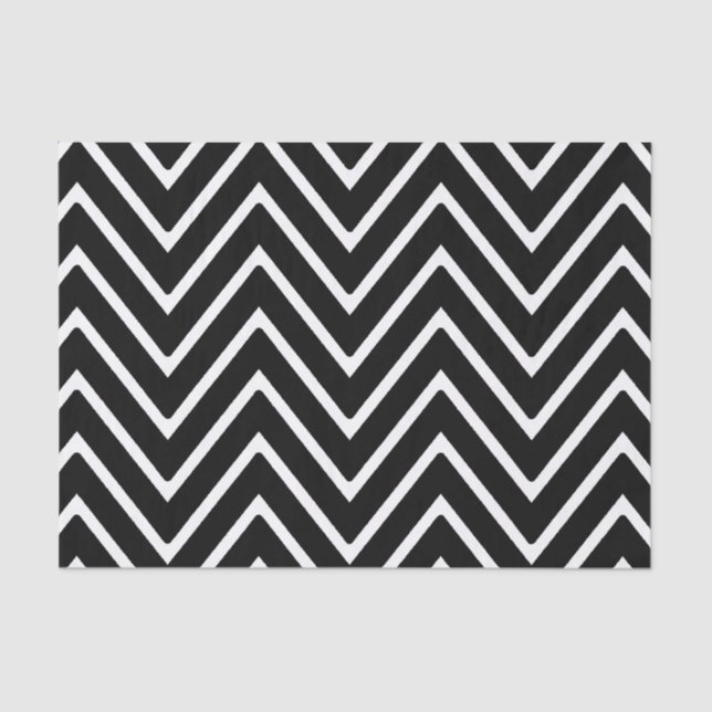 Black and White Chevron Pattern 2 Tissue Paper (Front)