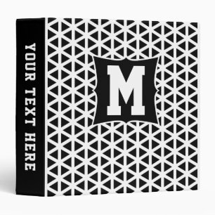 Black and White Chevron Pattern 3 Ring Binder