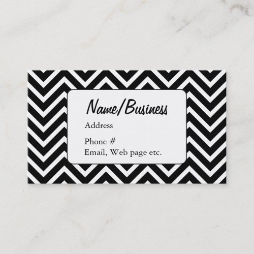 Black And White Chevron Pattern Artist Business Card