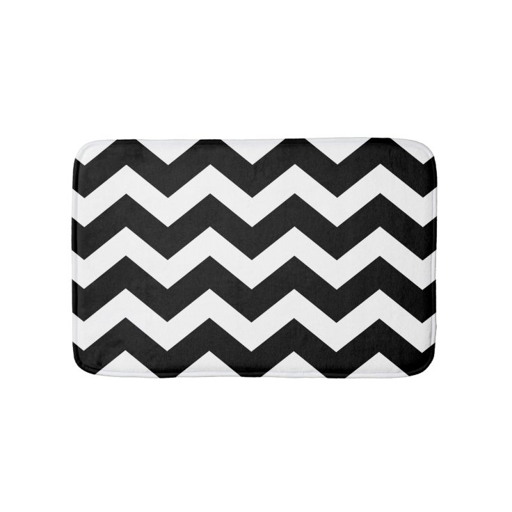 Black and White Chevron Pattern Bathroom Mat Zazzle