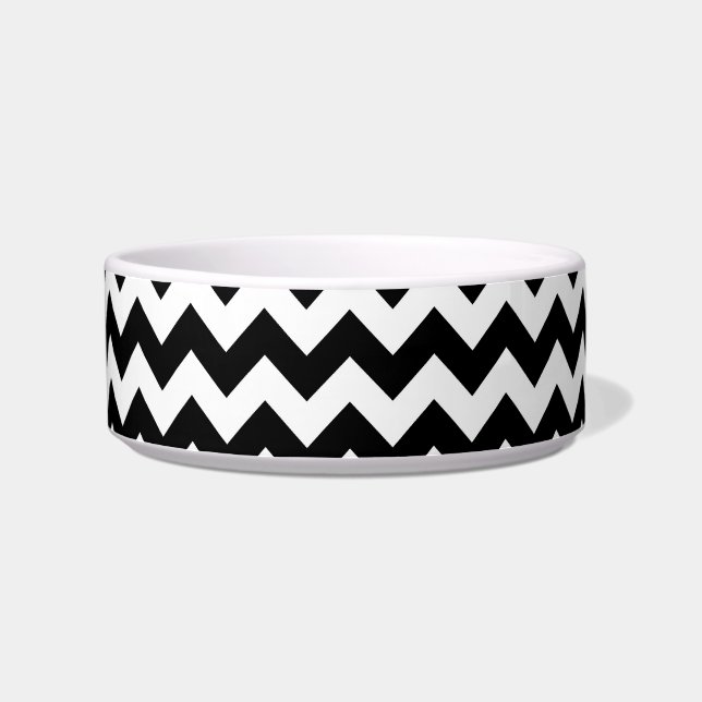 Black and White Chevron Pattern Bowl (Left)