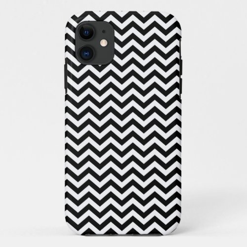 Black And White Chevron Pattern iPhone 11 Case